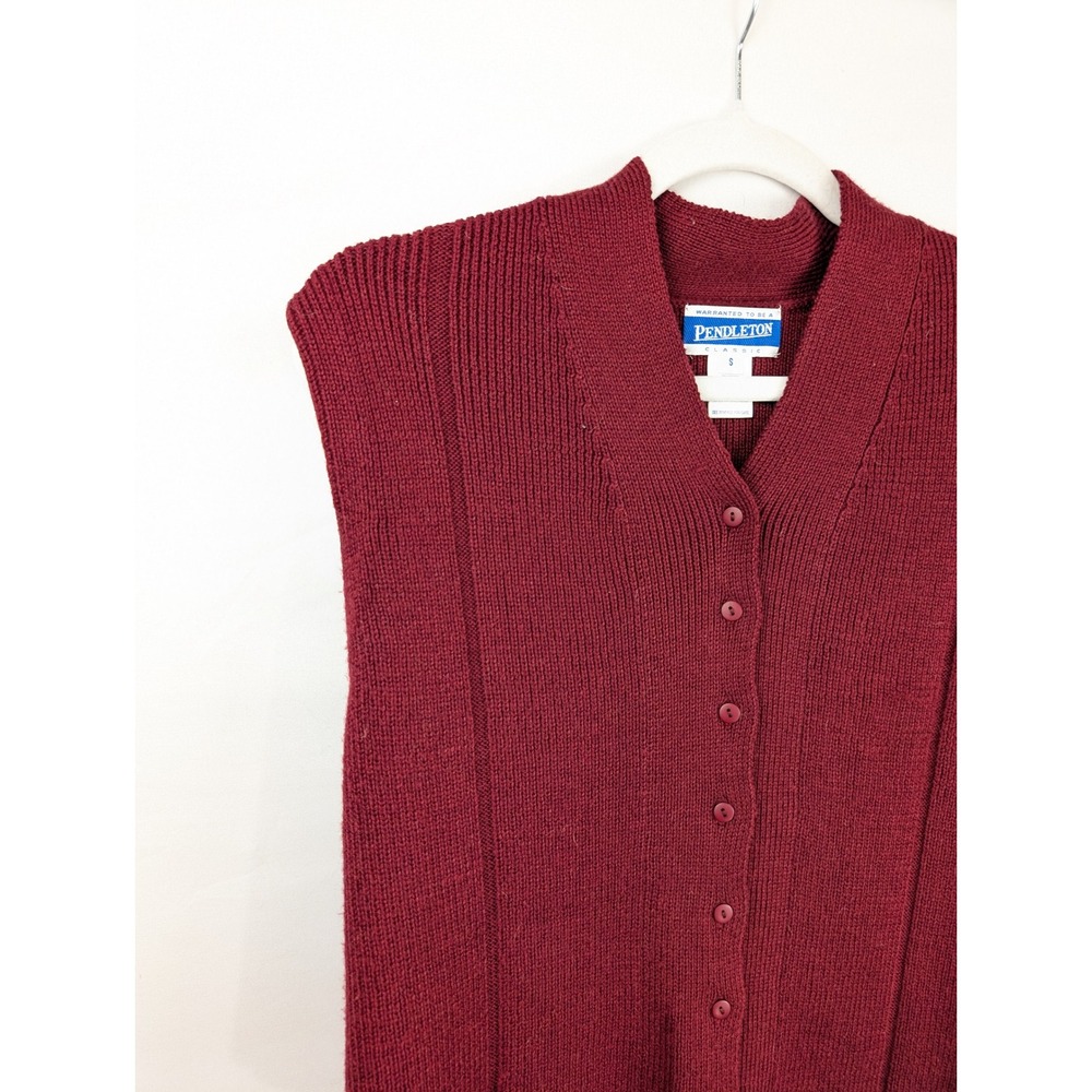 Pendleton Classic Womens Wool Cashmere Sweater Vest Sz S Red Cottagecore Preppy - Picture 2 of 7